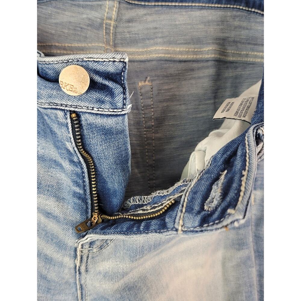 BKE Buckle PAYTON Universal Fit Mid-Rise Flare Frayed Hem Denim Jeans Sz 27x31.5 - Picture 7 of 16
